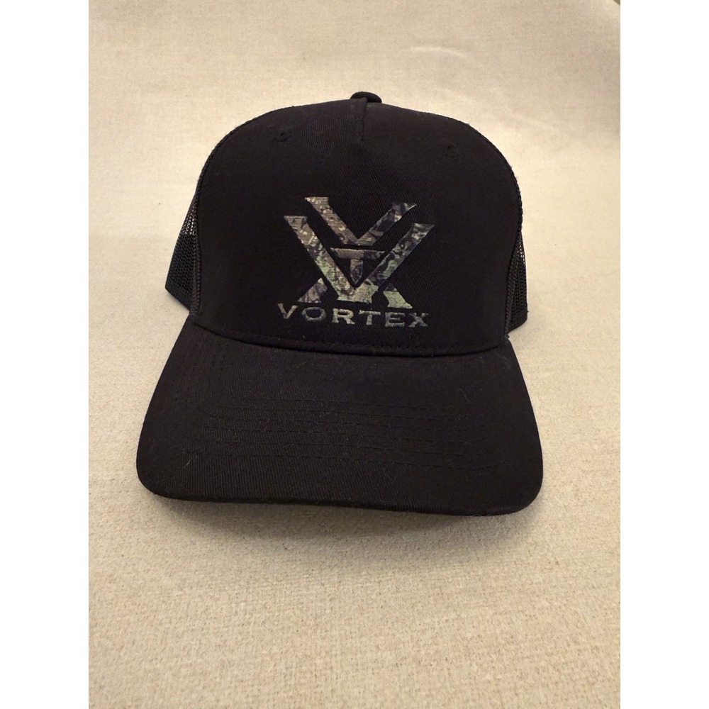 Vortex Optics Mesh Trucker Hat‎ Snapback - Black/Camo Logo - OSFM